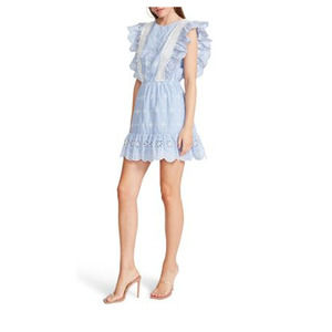 BB Dakota Eyelet Blouse Lightweight Top  Blue/White